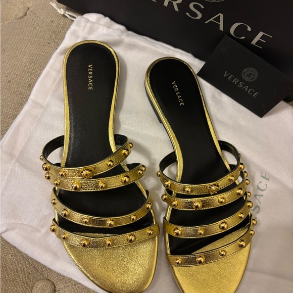 Versace Gold Strappy Sandals for a deer, sweet friend - Picture 2 of 4